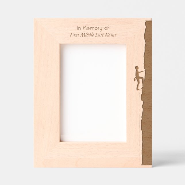 Mountain Rock Climber Memorial Keepsake  Etched Frames (Front)