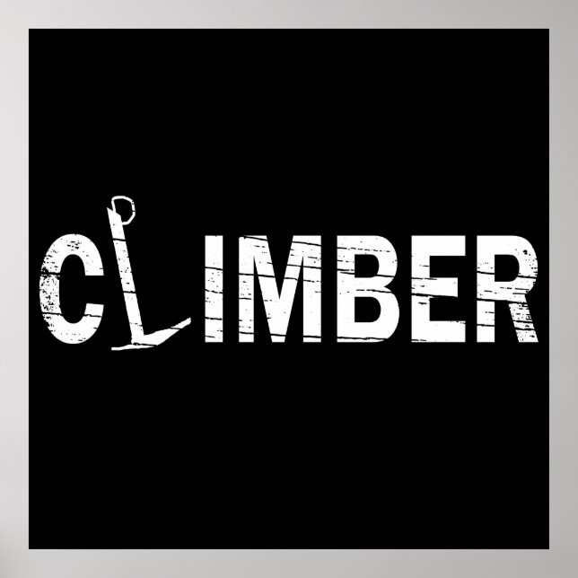mountain rock Climbing climber climb design Poster (Front)