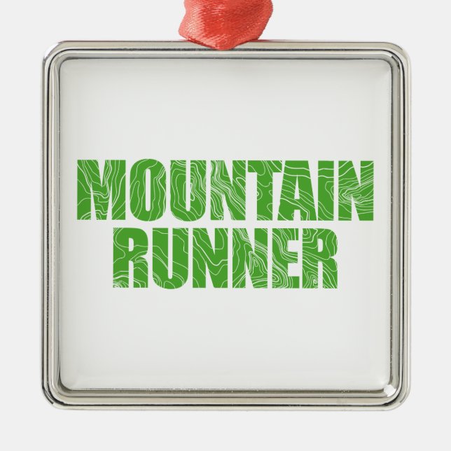 Mountain Runner Metal Tree Decoration (Front)