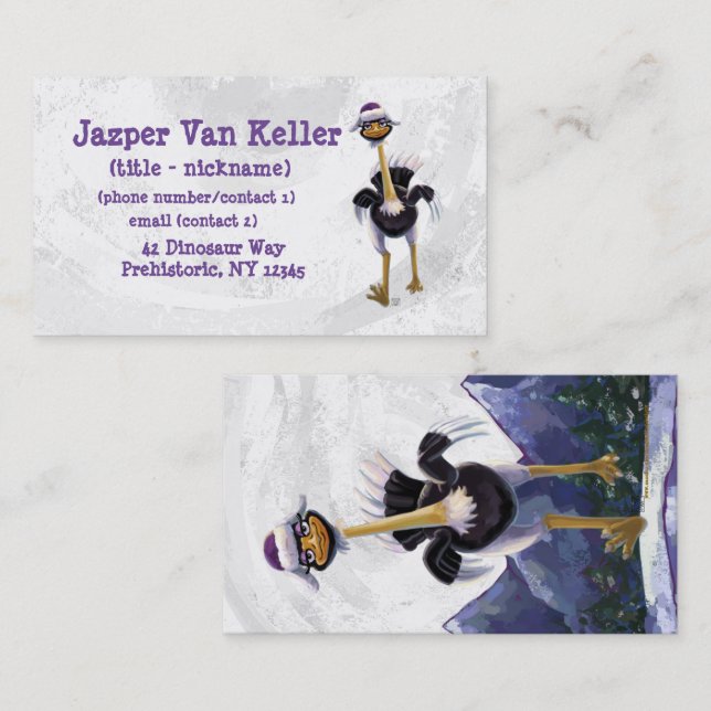 Mountain Running Ostrich Business Card (Front/Back)