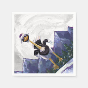 Mountain Running Ostrich Napkin