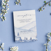 Mountain Rustic Blue Watercolor Reception
