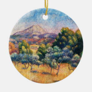Mountain Sainte-Victoire Paysage by Renoir Ceramic Tree Decoration