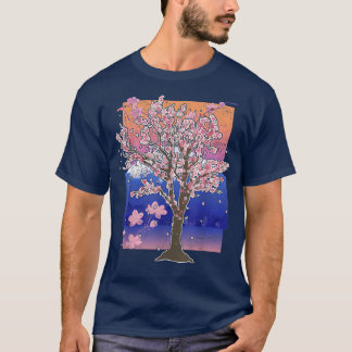 Mountain Sakura Tree Japanese Pink Flower Cherry B T-Shirt