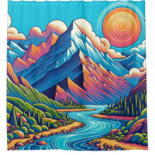 Mountain Scape Shower Curtain