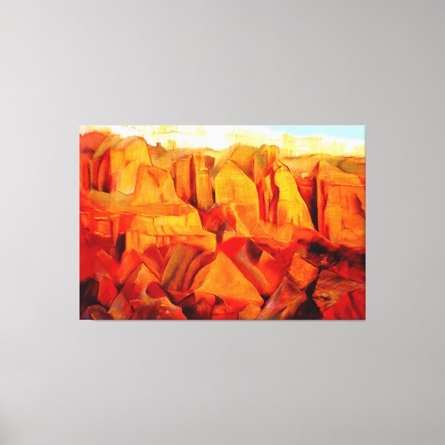 Mountain Scene at Sunset Painting Canvas Print (Front)