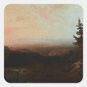 Mountain Scene by Moran Square Sticker