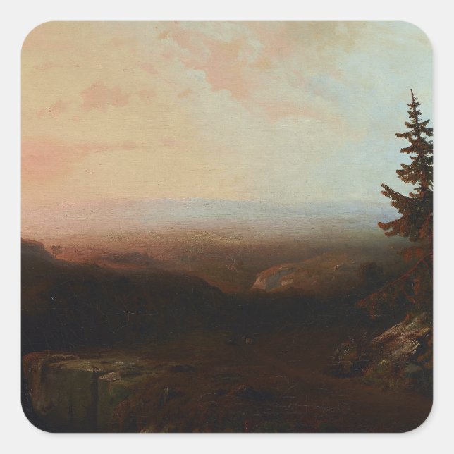 Mountain Scene by Moran Square Sticker (Front)
