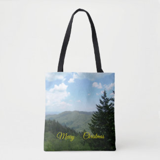 Mountain Scene Christmas Tote Bag
