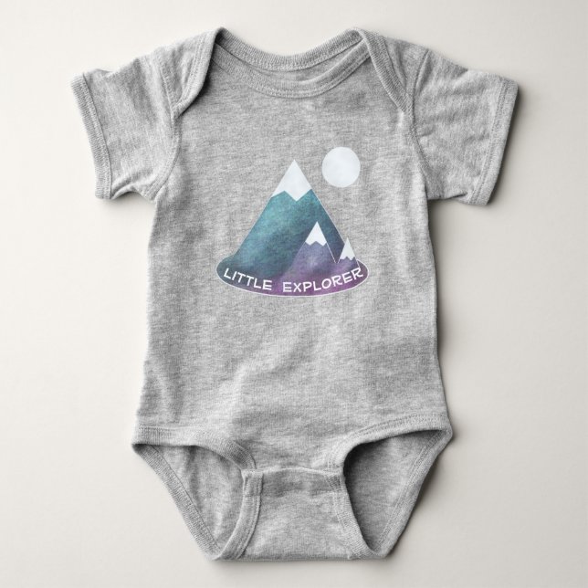 Mountain Scene Little Explorer Baby Bodysuit (Front)