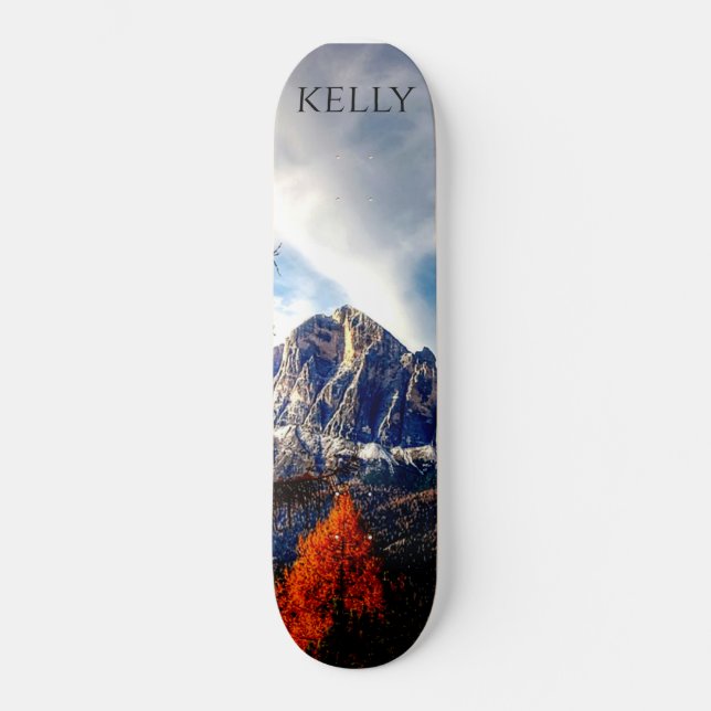 Mountain scene skateboard, custom name. skateboard (Front)
