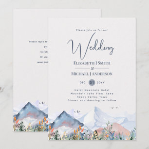 Mountain Scene Winter Wedding Invitation