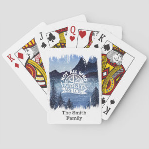 Mountain Scene with Family Name Playing Cards