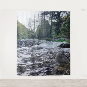 Mountain Scenic Autumn River - Wild Nature Romania Tapestry