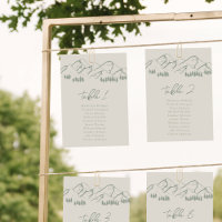 Mountain Seating Chart Card Pine Tree Outdoor