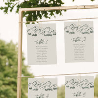 Mountain Seating Chart Card Pine Tree Outdoor