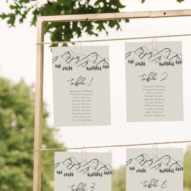Mountain Seating Chart Card Pine Tree Outdoor (Creator Uploaded)