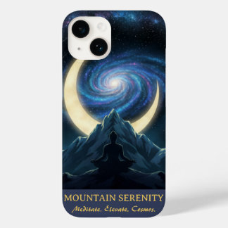 Mountain Serenity Cosmic Meditation, Crescent Moon Case-Mate iPhone 14 Case