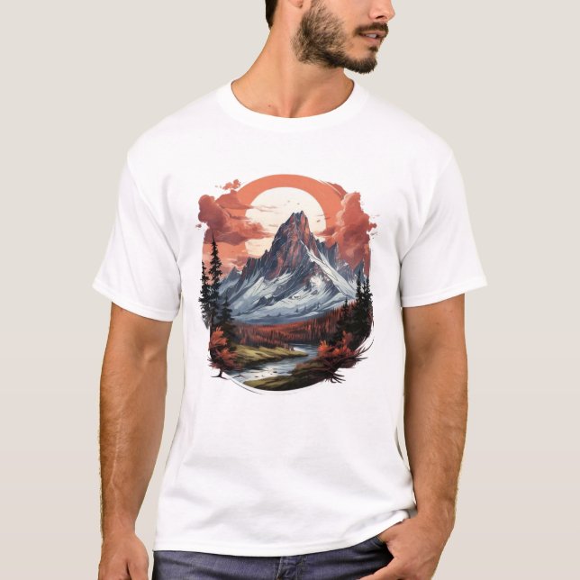 Mountain Serenity – Embrace the Adventure T-Shirt (Front)