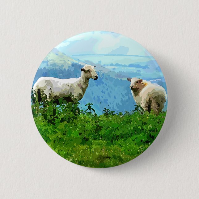MOUNTAIN SHEEP 6 CM ROUND BADGE (Front)