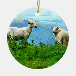 MOUNTAIN SHEEP CERAMIC TREE DECORATION