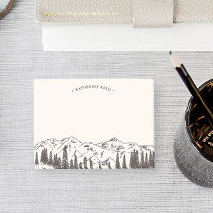 Mountain Sketch Personalised Post-it Notes