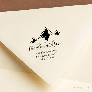 Mountain Sketch Return Address Self-inking Rubber Stamp