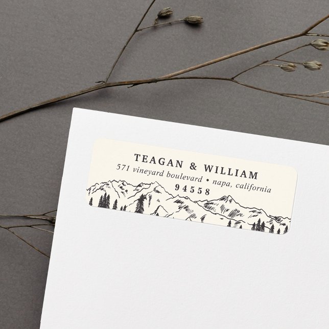 Mountain Sketch | Rustic Outdoors Return Address (Creator Uploaded)