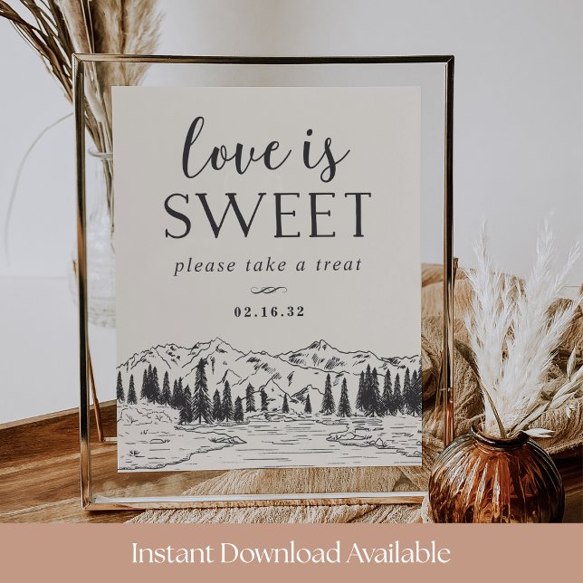 Mountain Sketch Wedding Dessert Table Sign (Creator Uploaded)