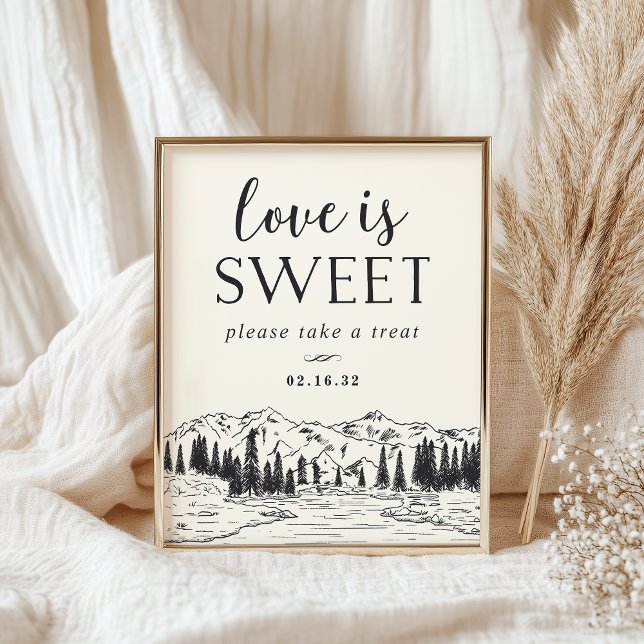 Mountain Sketch Wedding Dessert Table Sign (Creator Uploaded)