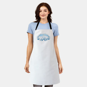 Mountain Ski Goggles Cooking Hobby Apron