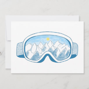 Mountain Ski Goggles Holiday Card