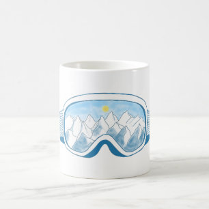 Mountain Ski Goggles Illustration Coffee Mug