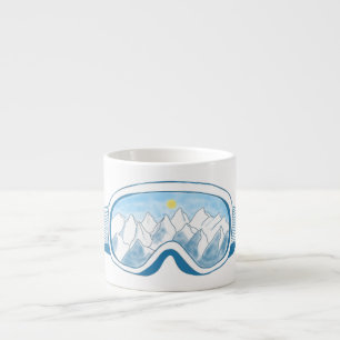 Mountain Ski Goggles Illustration  Espresso Cup