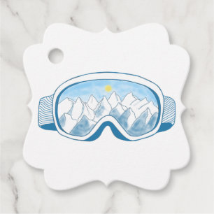 Mountain Ski Goggles Illustration Favour Tags