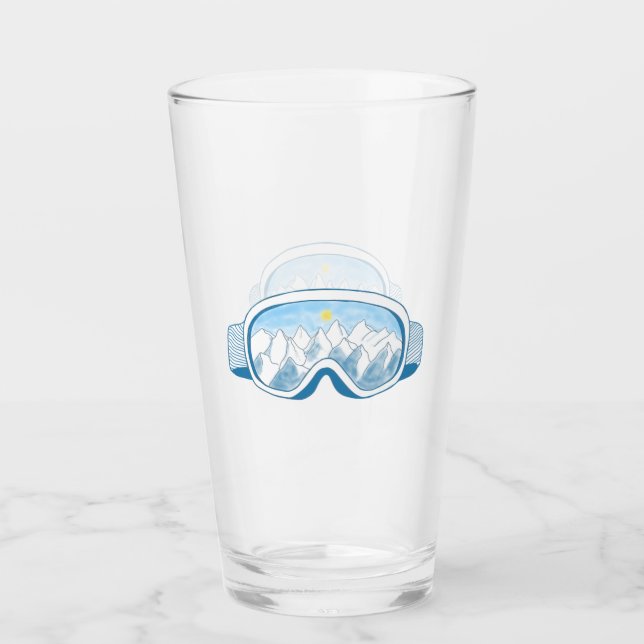 Mountain Ski Goggles Illustration    Glass (Front)