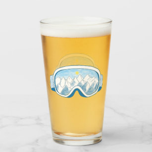 Mountain Ski Goggles Illustration   Glass