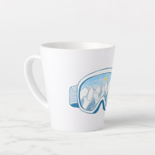 Mountain Ski Goggles Illustration  Latte Mug
