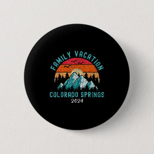 Mountain skiing hiking family vacation 2024 6 cm round badge