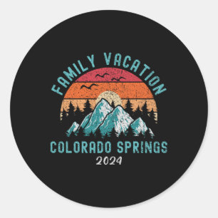 Mountain Skiing Hiking Family Vacation Colorado Sp Classic Round Sticker