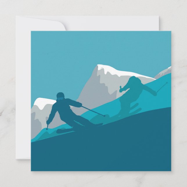  Mountain Skiing Sport  Card (Front)