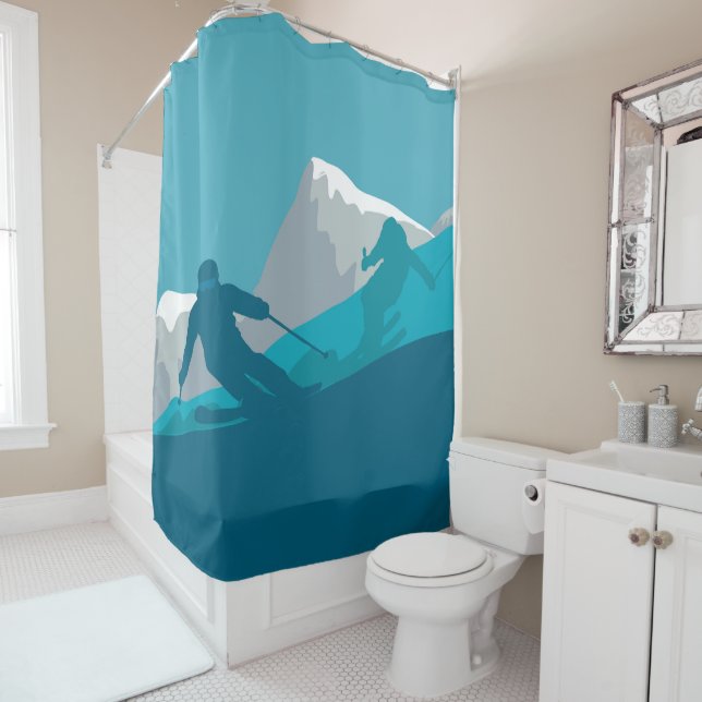  Mountain Skiing  Sport  Shower Curtain (In Situ)