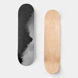 Mountain Skyline in Black and White Skateboard