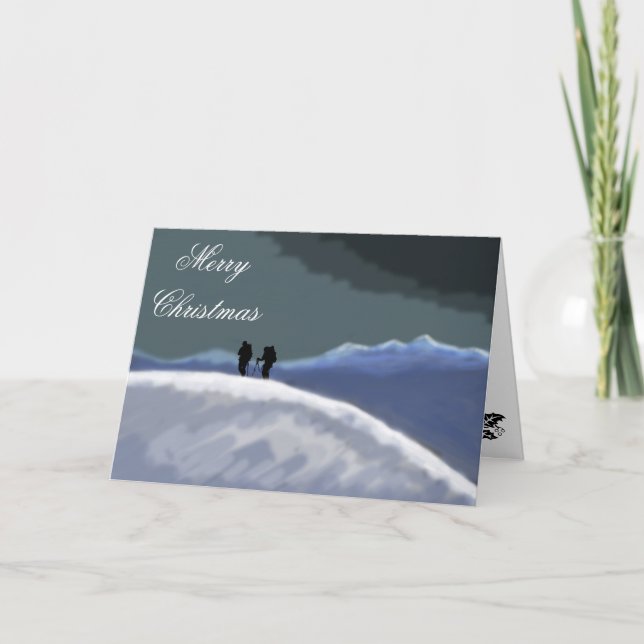mountain snow Christmas card (Front)