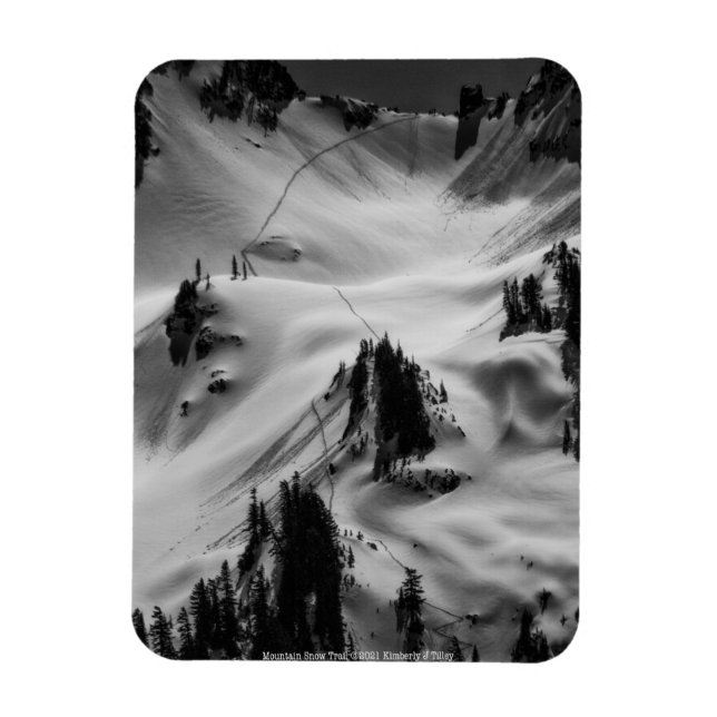 Mountain Snow Trail Flexible Photo Magnet (Vertical)