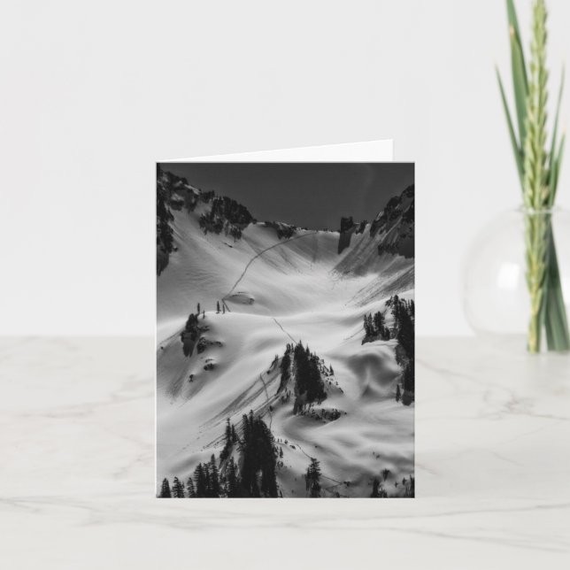 Mountain Snow Trail Thank You Card (Front)