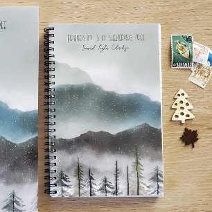 Mountain Snow & Tree Spiral Notebook Friendship