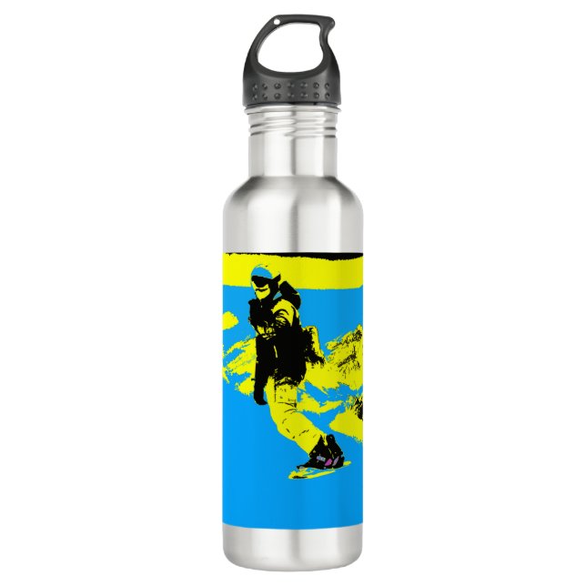 Mountain Snowboarding- Snowboarder   710 Ml Water Bottle (Front)