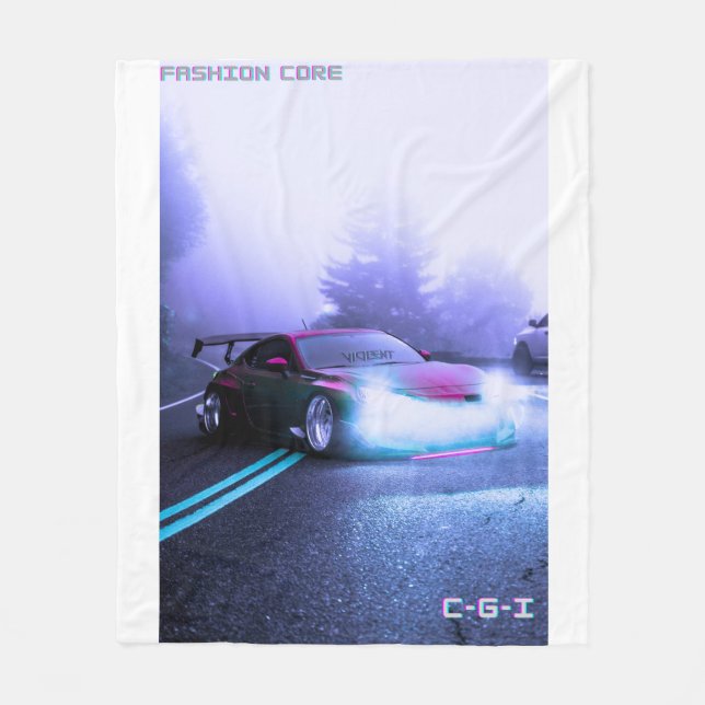 mountain sports car winter fleece blanket   (Front)