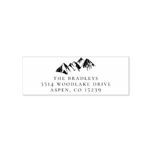 Mountain Stamp   Family Name & Return Address